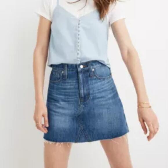 Madewell Denim A-Line Mini Skirt in Lakeline Wash - Picture 1 of 9